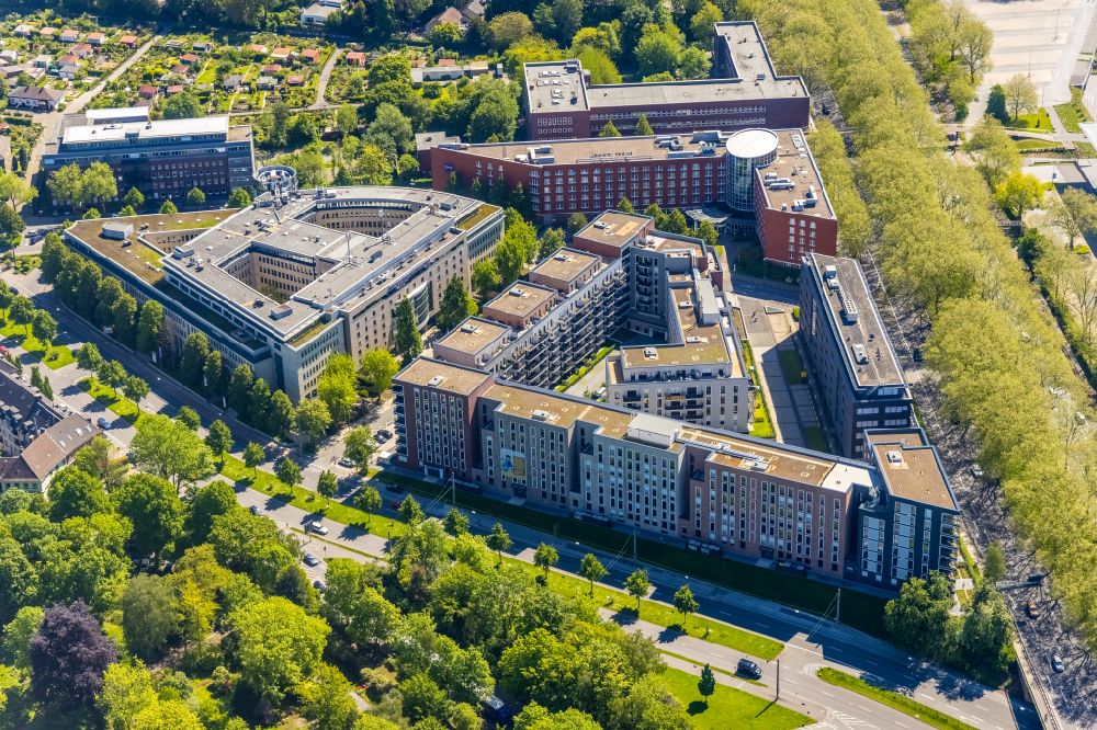 Aerial photograph Dortmund - Multi-family residential complex Berswordt- Quartier in Dortmund at Ruhrgebiet in the state North Rhine-Westphalia, Germany