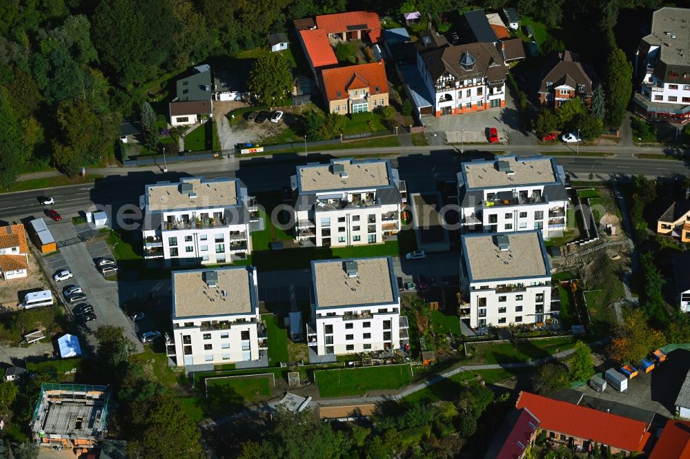 Aerial photograph Stahnsdorf - Apartment building Baeke-Quartier on Wilhelm-Kuelz-Strasse in Stahnsdorf in the state of Brandenburg, Germany