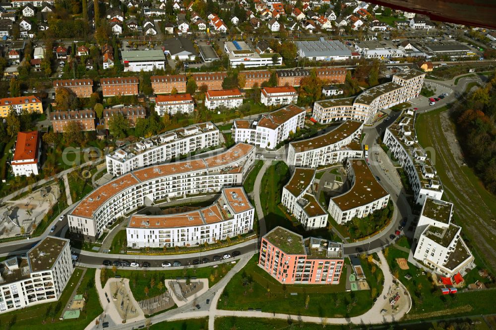 Aerial image München - New multi-family residential complex on Fritz-Bauer-Strasse in the district Aubing-Lochhausen-Langwied in Munich in the state Bavaria, Germany