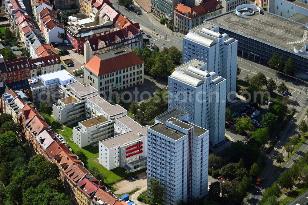 Erfurt from above - Multi-family residential complex of GWH Immobilien Holding GmbH on Neuerbe in Erfurt in the state Thuringia, Germany