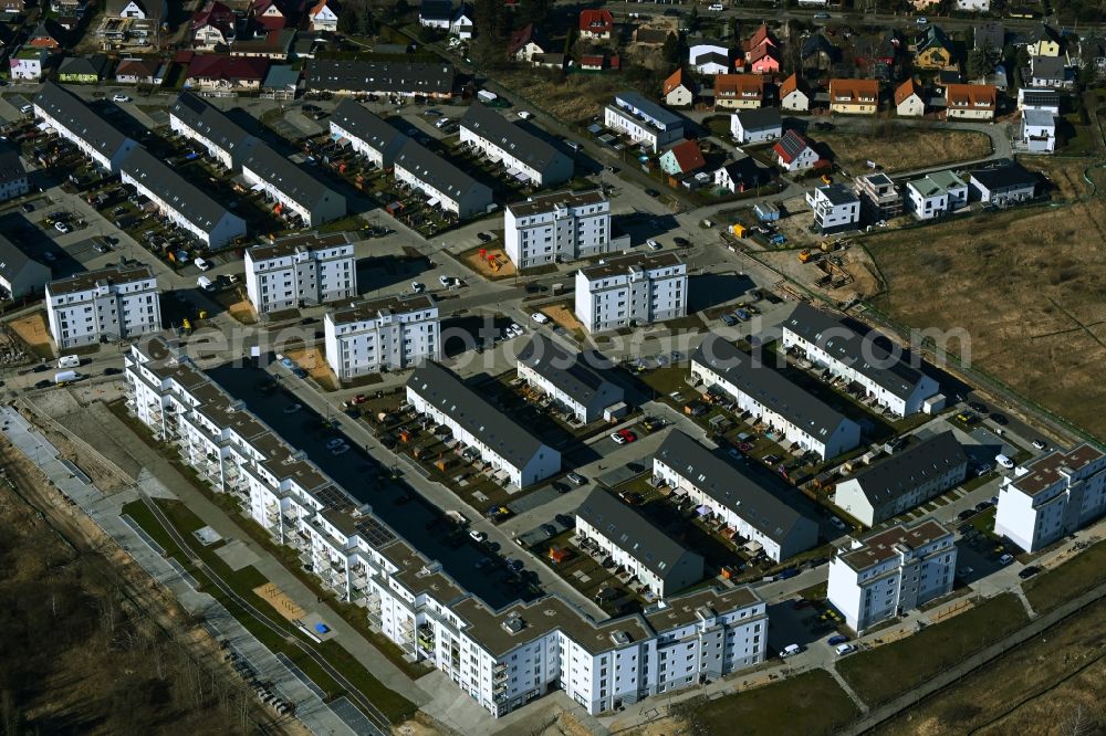 Aerial image Berlin - New multi-family residential complex MEIN FALKENBERG in the district Falkenberg in Berlin, Germany