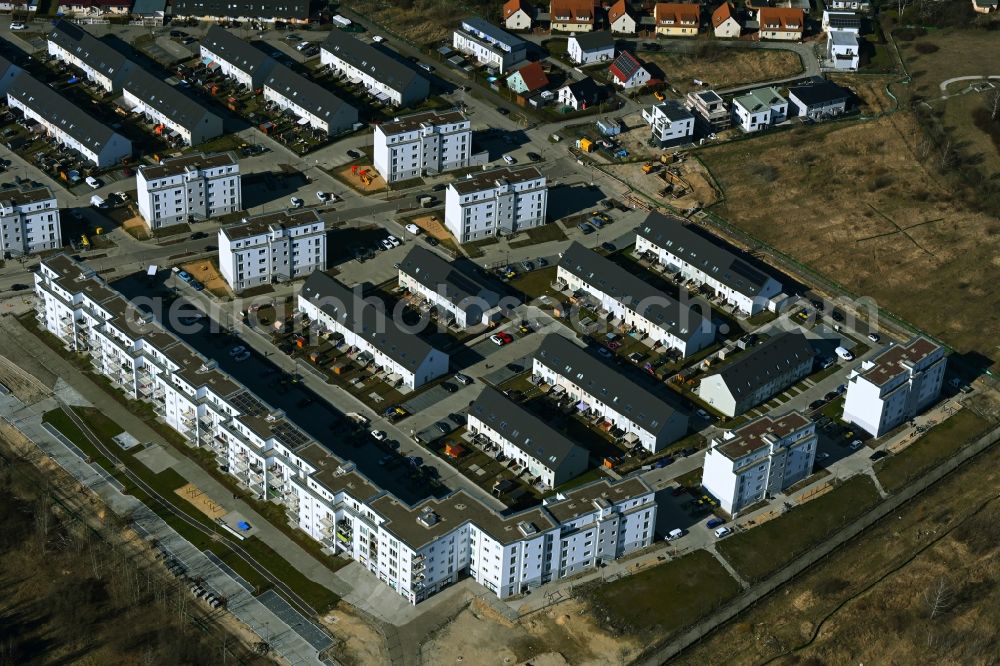 Aerial photograph Berlin - New multi-family residential complex MEIN FALKENBERG in the district Falkenberg in Berlin, Germany