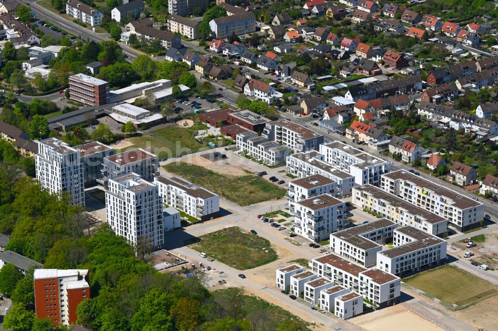 Aerial image Wolfsburg - New multi-family residential complex Reislinger Strasse - Hellwinkel Terassen - Nelkenweg - Lerchenweg on street Veilchenweg in the district Hellwinkel in Wolfsburg in the state Lower Saxony, Germany
