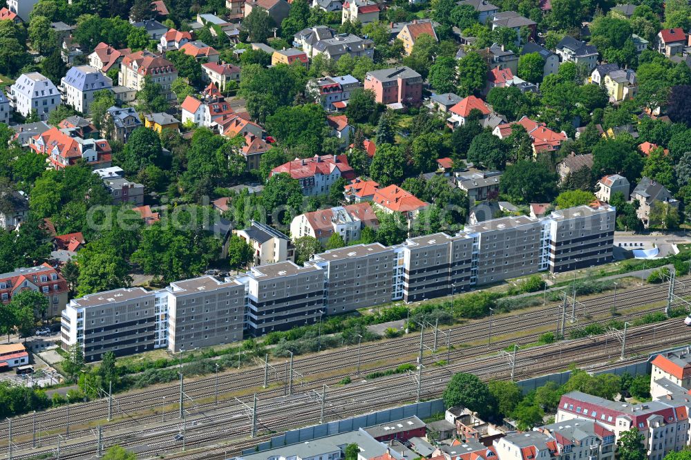 Aerial image Berlin - Multi-family residential complex Wandlitzstrasse Kaisergaerten in the district Karlshorst in Berlin, Germany