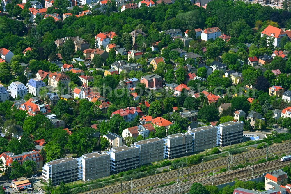 Berlin from the bird's eye view: Multi-family residential complex Wandlitzstrasse Kaisergaerten in the district Karlshorst in Berlin, Germany