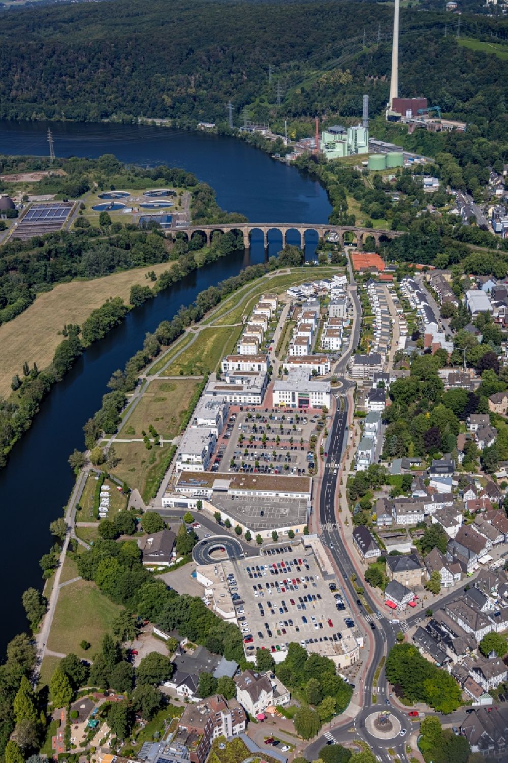 Aerial image Herdecke - Multi-family residential complex in residential Ufer-Viertel former Westfalia- Gelaende in the district Westende in Herdecke in the state North Rhine-Westphalia