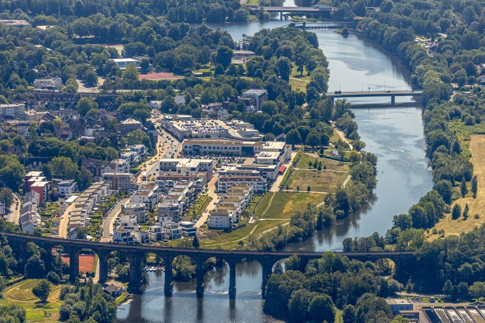 Aerial image Herdecke - Multi-family residential complex in residential Ufer-Viertel former Westfalia- Gelaende in the district Westende in Herdecke in the state North Rhine-Westphalia