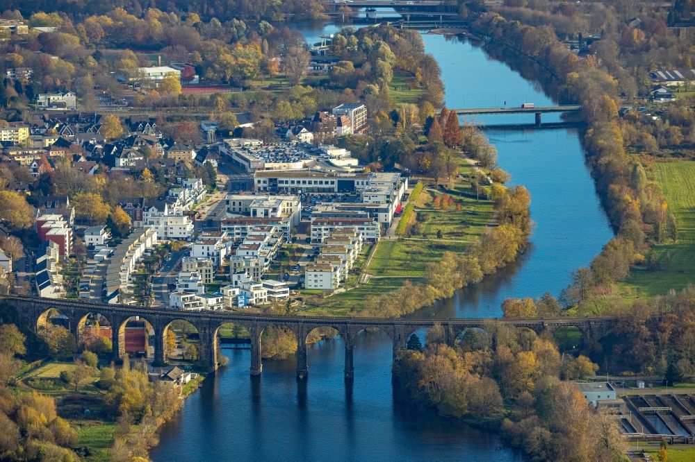 Aerial photograph Herdecke - Multi-family residential complex in residential Ufer-Viertel former Westfalia- Gelaende in the district Westende in Herdecke in the state North Rhine-Westphalia