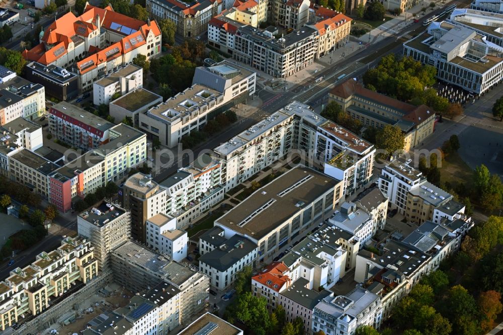 Magdeburg from above - Build a new multi-family residential complex Breiter Weg - Danzstrasse in Magdeburg in the state Saxony-Anhalt, Germany