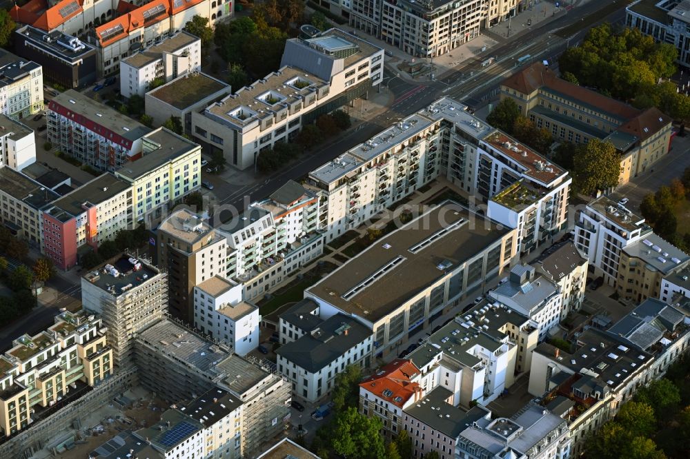 Magdeburg from the bird's eye view: Build a new multi-family residential complex Breiter Weg - Danzstrasse in Magdeburg in the state Saxony-Anhalt, Germany