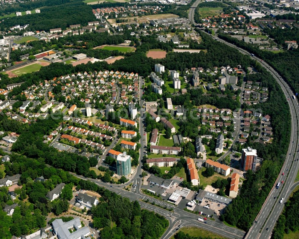 Aerial photograph Gießen - Residential area of a multi-family house settlement in Gießen in the state Hesse, Germany