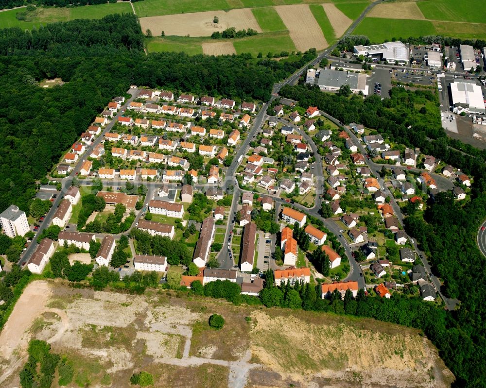 Gießen from above - Residential area of a multi-family house settlement in Gießen in the state Hesse, Germany