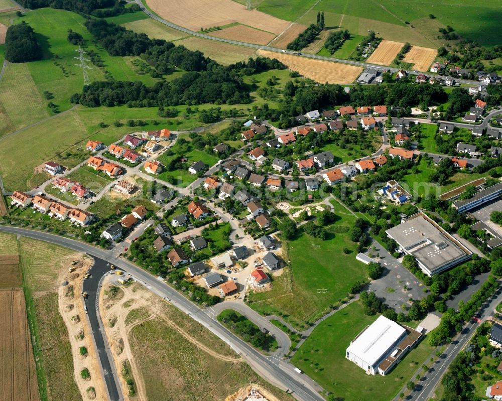 Kleinlinden from above - Residential area of a multi-family house settlement in Kleinlinden in the state Hesse, Germany