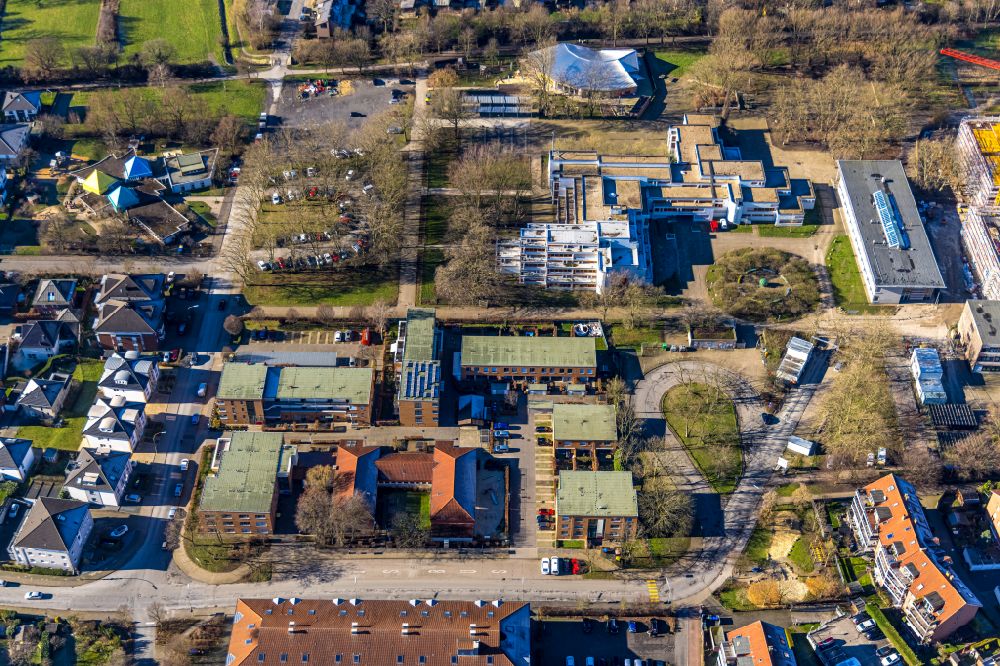 Aerial image Lünen - Residential area of a multi-family house settlement on street Rudolph-Nagell-Strasse in Luenen at Ruhrgebiet in the state North Rhine-Westphalia, Germany