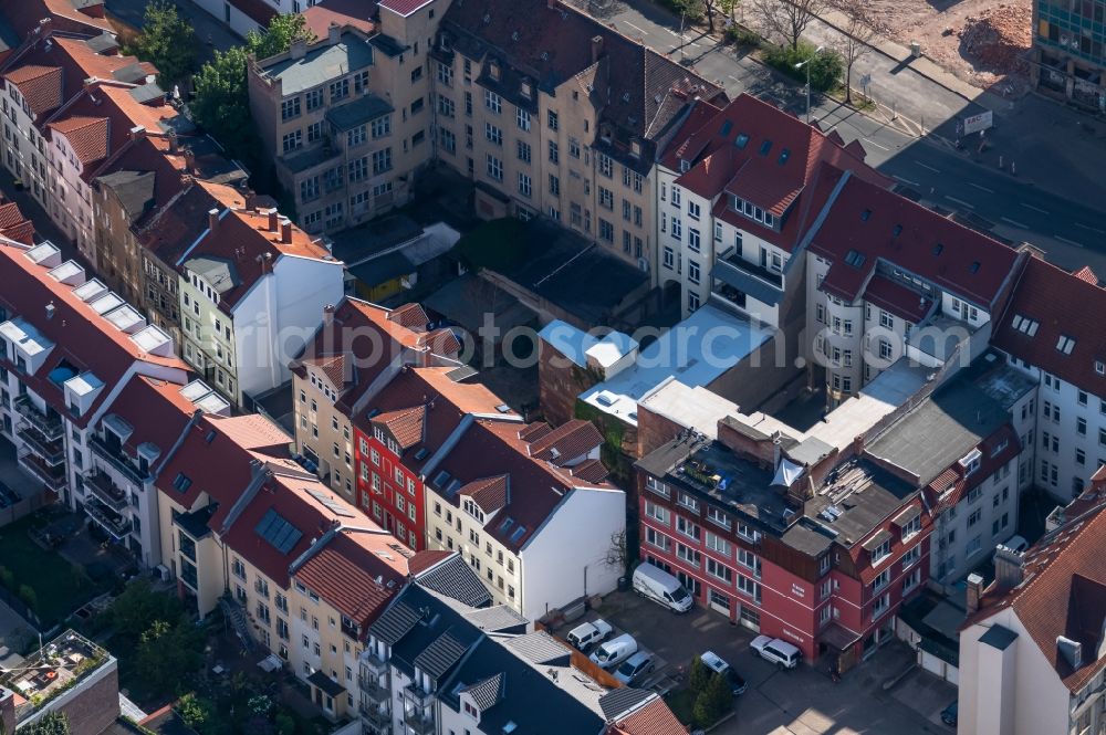 Erfurt from above - Residential area of a multi-family house settlement on Neuerbe in the district Altstadt in Erfurt in the state Thuringia, Germany
