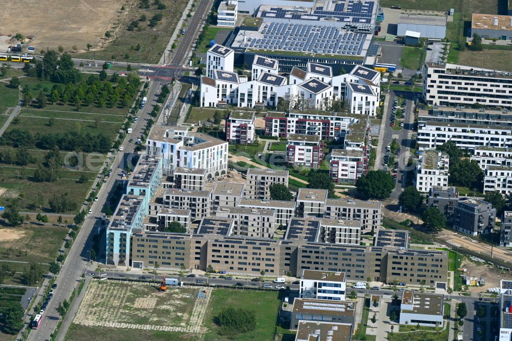 Aerial photograph Berlin - Residential site with multi-family housing development- on the Hermann-Dorner-Allee - Alexander-von-Humboldt-Weg - Karl-Ziegler-Strasse in the district Adlershof in Berlin, Germany