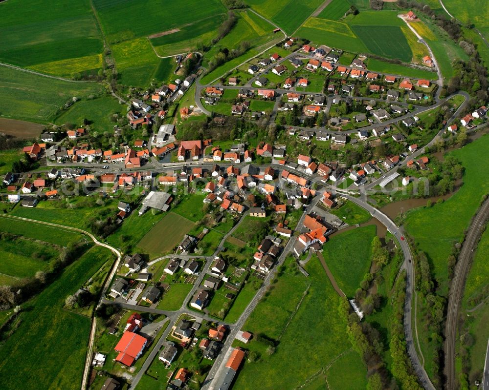 Aerial photograph Rhina - Residential area of a multi-family house settlement in Rhina in the state Hesse, Germany