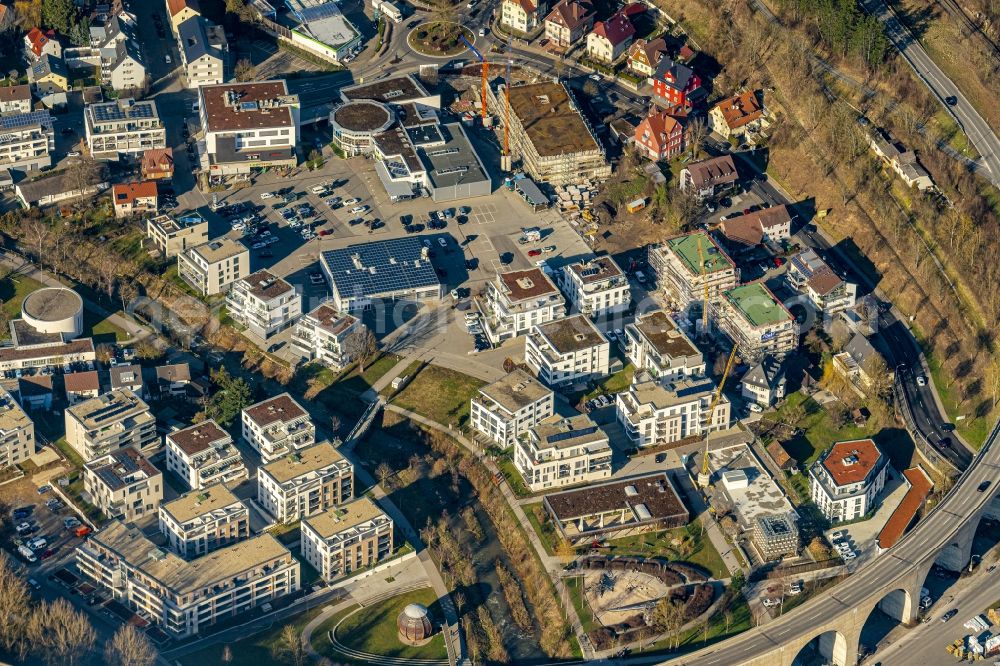 Aerial photograph Nagold - Residential area of a multi-family house settlement Schillerstrasse in Nagold in the state Baden-Wurttemberg, Germany