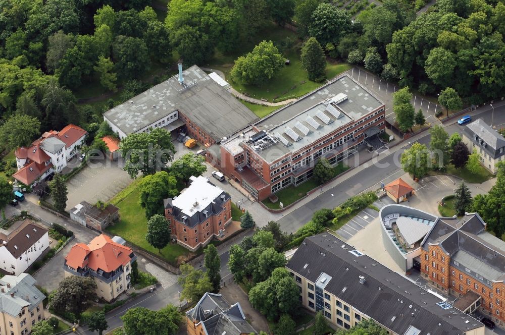 Jena from the bird's eye view: The cafeteria of Friedrich Schiller University Jena is located next to the Philossophenweg in Jena in Thuringia. The supply system is operated by the Student Services Thuringia