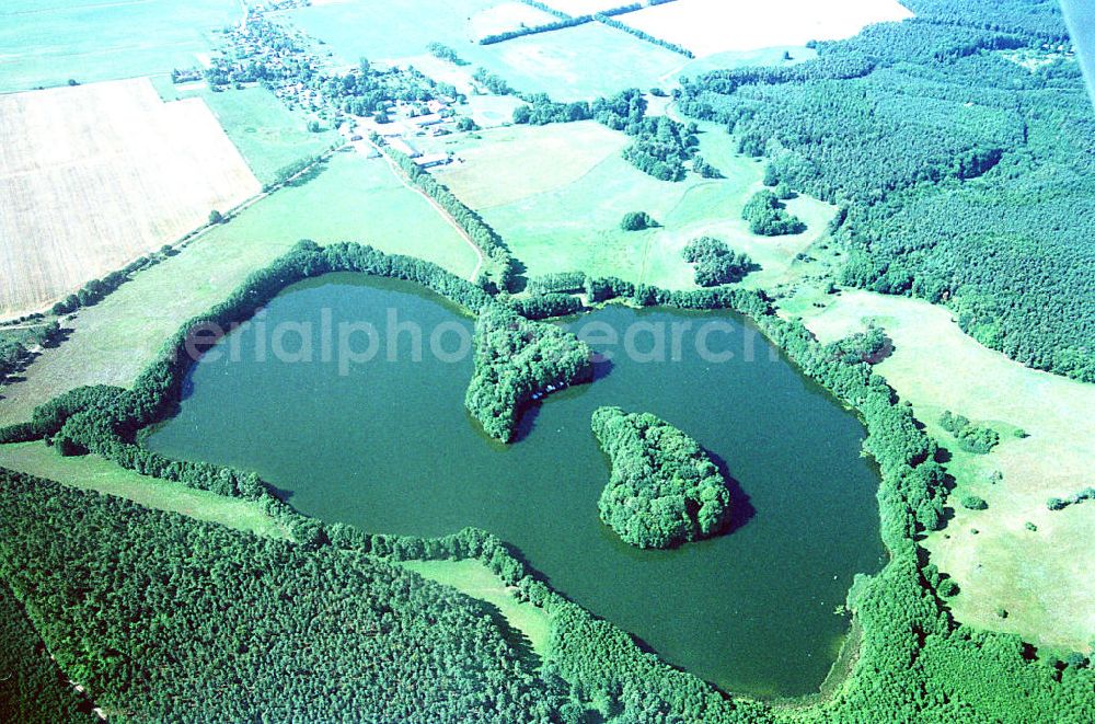 Aerial image Menz / Brandenburg - Menz / Brandenburg Seenlandschaft bei Menz in Brandenburg.