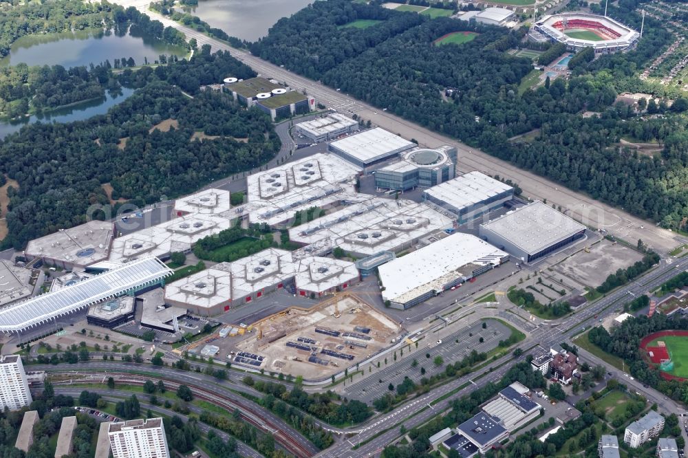 Aerial image Nürnberg - Exhibition grounds and exhibition halls in Nuremberg in the state Bavaria
