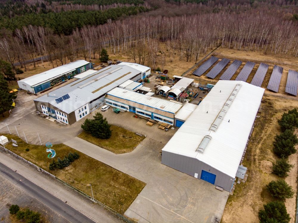 Aerial image Eberswalde - Metallbau Glawion GmbH in Eberswalde in the state Brandenburg, Germany
