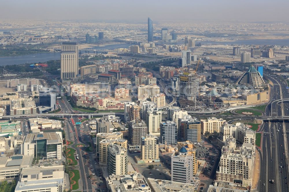 Aerial photograph Dubai - Metro Station in the district Bur Dubai in Dubai in United Arab Emirates
