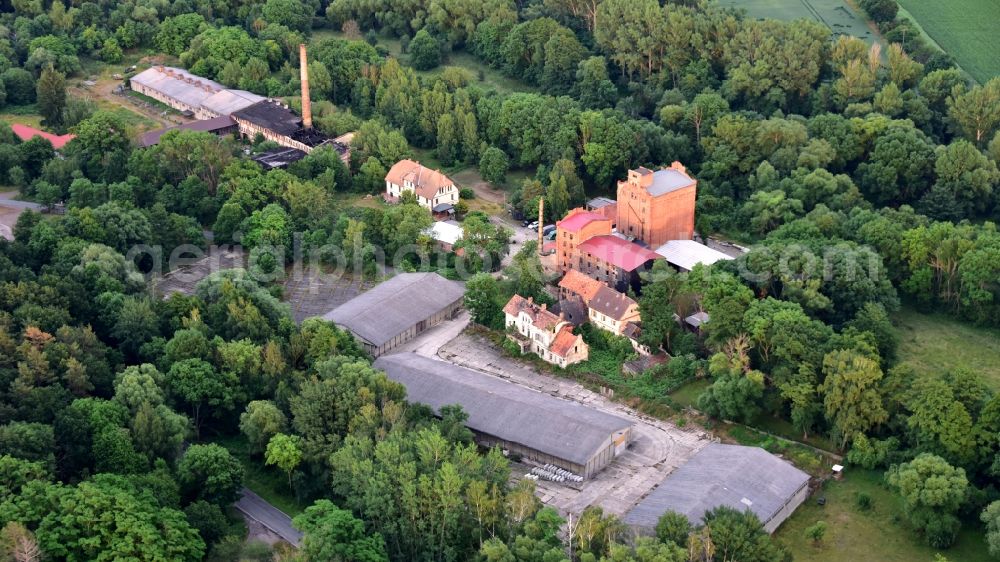 Quedlinburg from above - Carl Kratzenstein Mill, also called Neue Muehle, is a former water mill in Quedlinburg in the state Saxony-Anhalt, Germany