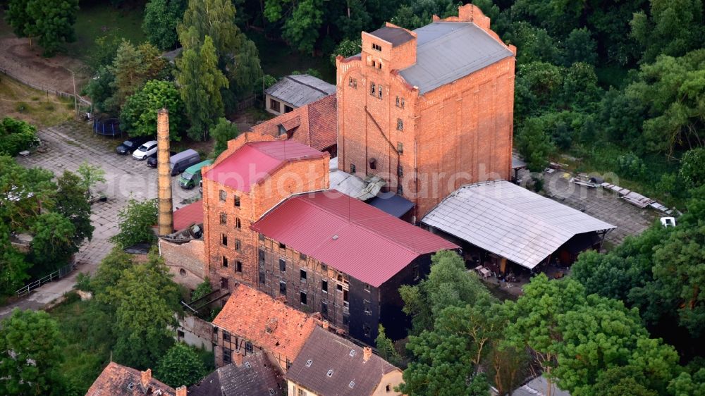 Aerial image Quedlinburg - Carl Kratzenstein Mill, also called Neue Muehle, is a former water mill in Quedlinburg in the state Saxony-Anhalt, Germany