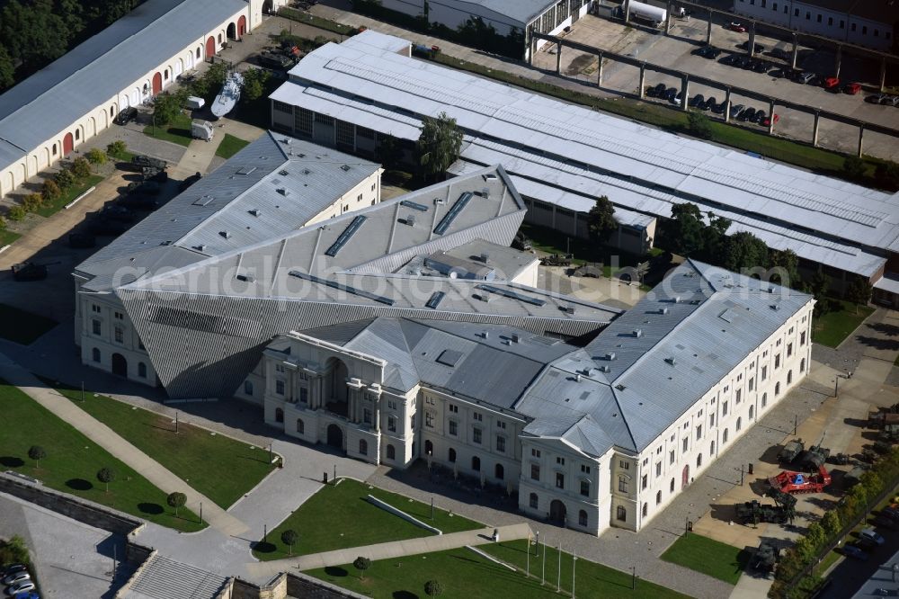 Dresden from the bird's eye view: View of the Dresden Military History Museum ( Army Museum ) during the implementation and expansion