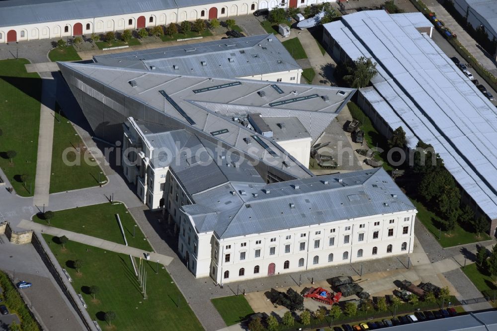 Aerial image Dresden - View of the Dresden Military History Museum ( Army Museum ) during the implementation and expansion