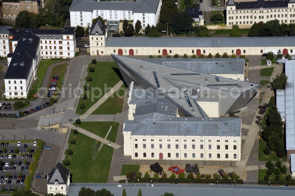 Aerial photograph Dresden - View of the Dresden Military History Museum ( Army Museum ) during the implementation and expansion
