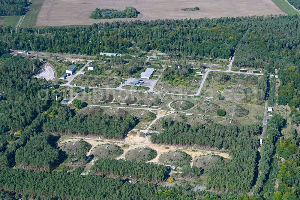 Aerial image Medewitz - Mineral oil - tank Tabeg Tanklager in Medewitz in the state Brandenburg, Germany
