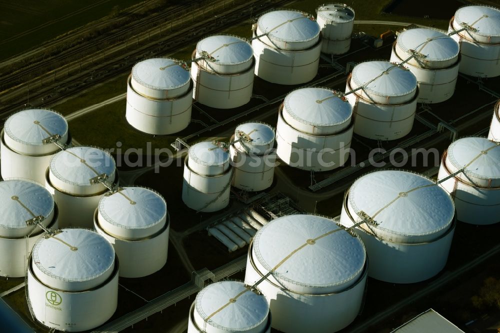 Emleben from the bird's eye view: Mineral oil - tank - Unitank in Emleben in the state Thuringia, Germany
