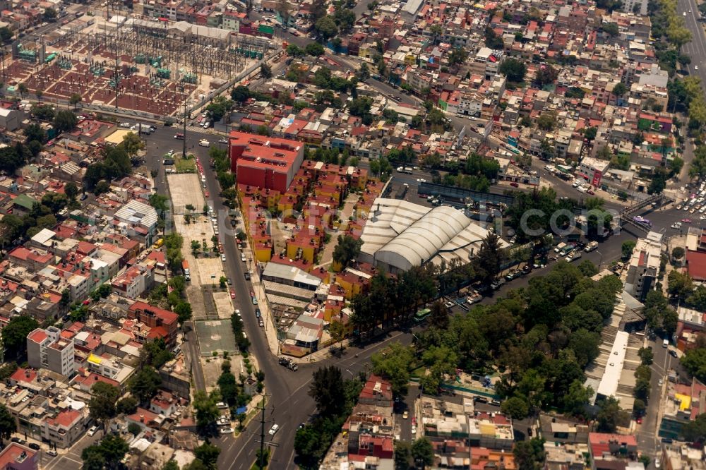 Aerial image Ciudad de Mexico - Mixing of residential and commercial settlements in Ciudad de Mexico in Mexico