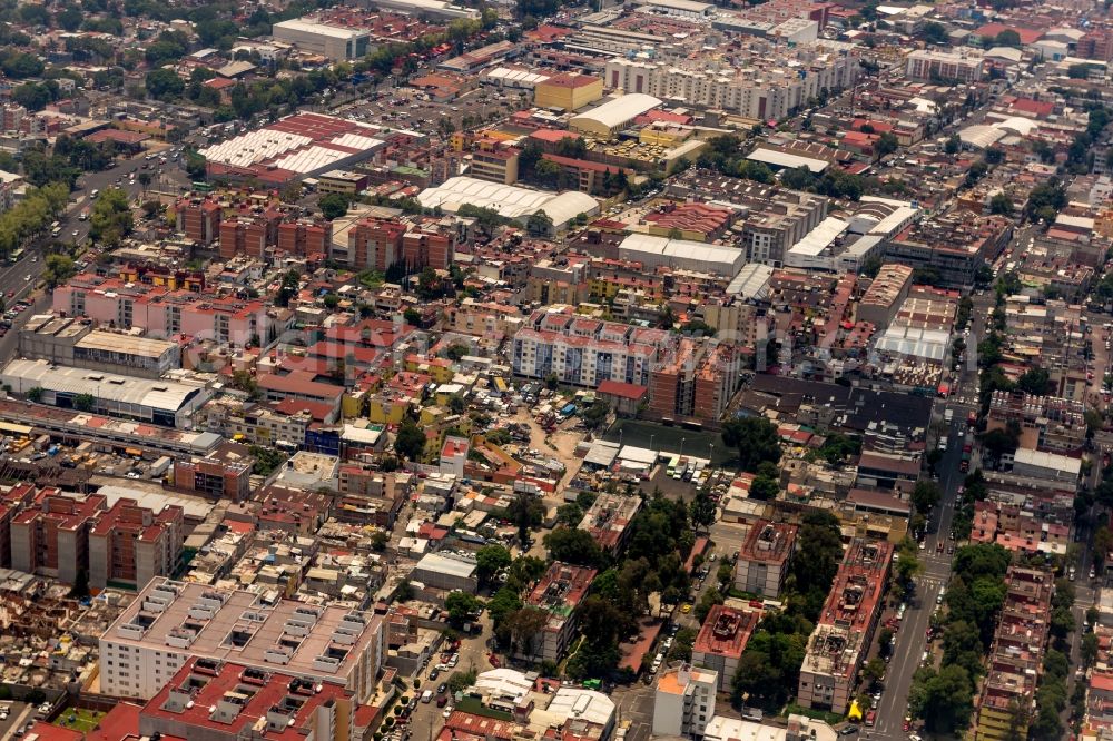Ciudad de Mexico from above - Mixing of residential and commercial settlements in Ciudad de Mexico in Mexico