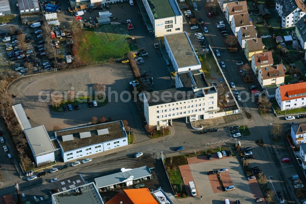 Aerial photograph Stuttgart - Mixing of residential and commercial settlements Schuetzenbuehlstrasse - Salzwiesenstrasse - Adestrasse in the district Zuffenhausen-Schuetzenbuehl in Stuttgart in the state Baden-Wuerttemberg, Germany