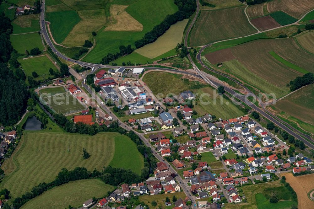 Aerial image Winden im Elztal - Mixing of residential and commercial settlements in Winden im Elztal in the state Baden-Wuerttemberg, Germany