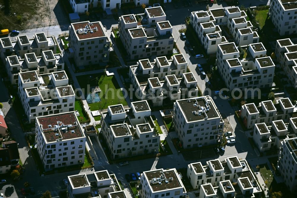 Aerial photograph Mannheim - Residential area construction site multi-family houses at the HOMERUN TURLEY on the premises of the former US-baracks in the district Neckarstadt-Ost in Mannheim in the state Baden-Wurttemberg, Germany