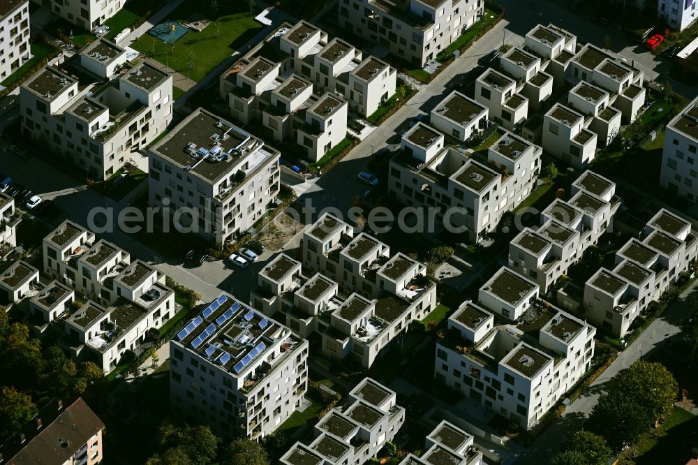 Aerial image Mannheim - Residential area construction site multi-family houses at the HOMERUN TURLEY on the premises of the former US-baracks in the district Neckarstadt-Ost in Mannheim in the state Baden-Wurttemberg, Germany