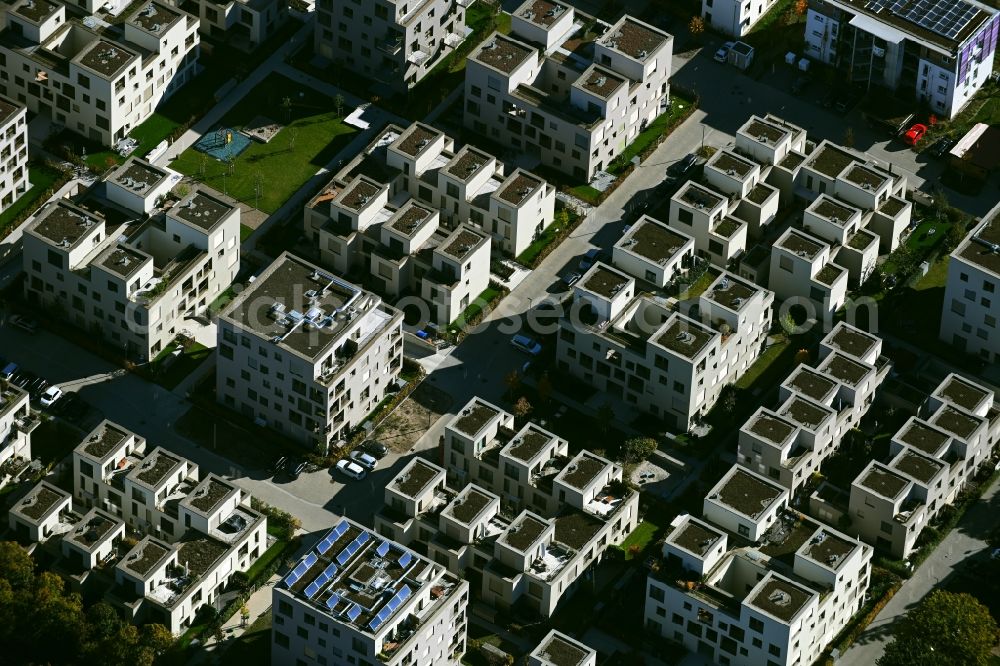 Aerial photograph Mannheim - Residential area construction site multi-family houses at the HOMERUN TURLEY on the premises of the former US-baracks in the district Neckarstadt-Ost in Mannheim in the state Baden-Wurttemberg, Germany