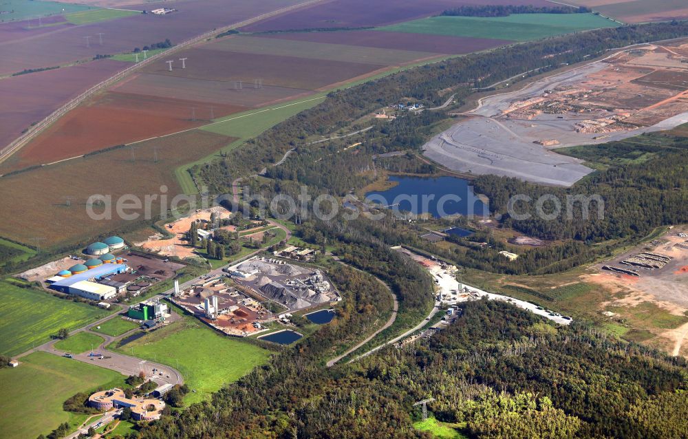Aerial image Schkopau - Landfill Halle-Lochau of the Abfallwirtschaft GmbH Halle-Lochau in Schkopau in the state Saxony-Anhalt, Germany