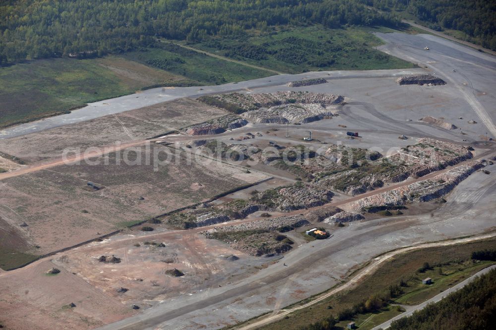 Aerial photograph Schkopau - Landfill Halle-Lochau of the Abfallwirtschaft GmbH Halle-Lochau in Schkopau in the state Saxony-Anhalt, Germany