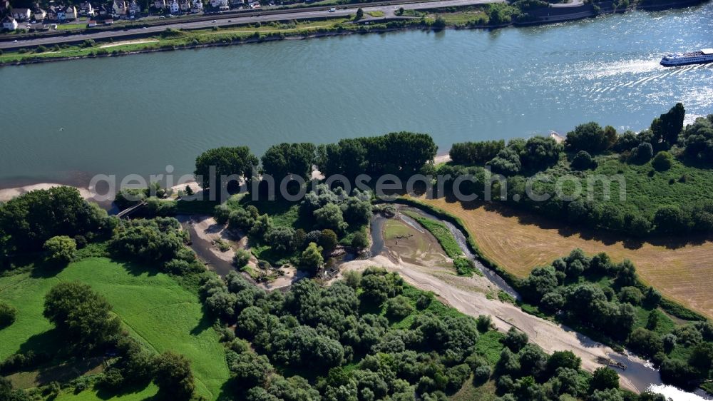 Aerial image Remagen - Where the Ahr flows into the Rhine in the state Rhineland-Palatinate, Germany