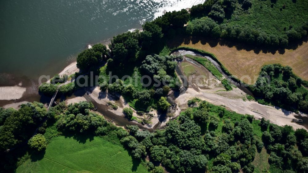 Aerial photograph Remagen - Where the Ahr flows into the Rhine in the state Rhineland-Palatinate, Germany