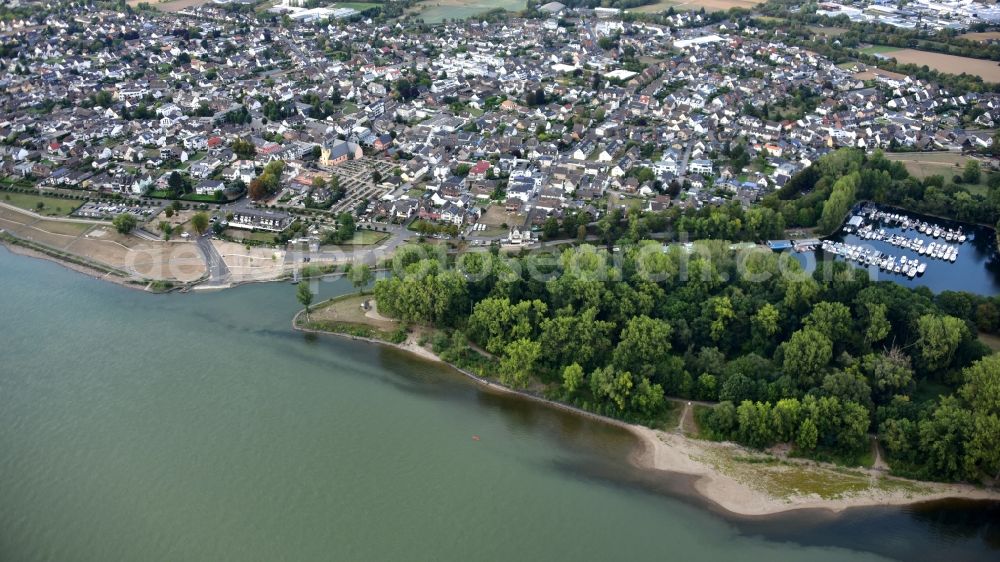 Aerial image Niederkassel - Mondorf with the marina in the state North Rhine-Westphalia, Germany