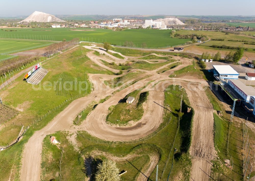 Aerial photograph Teutschenthal - Motocross race track in Kessel in Teutschenthal in the state Saxony-Anhalt, Germany