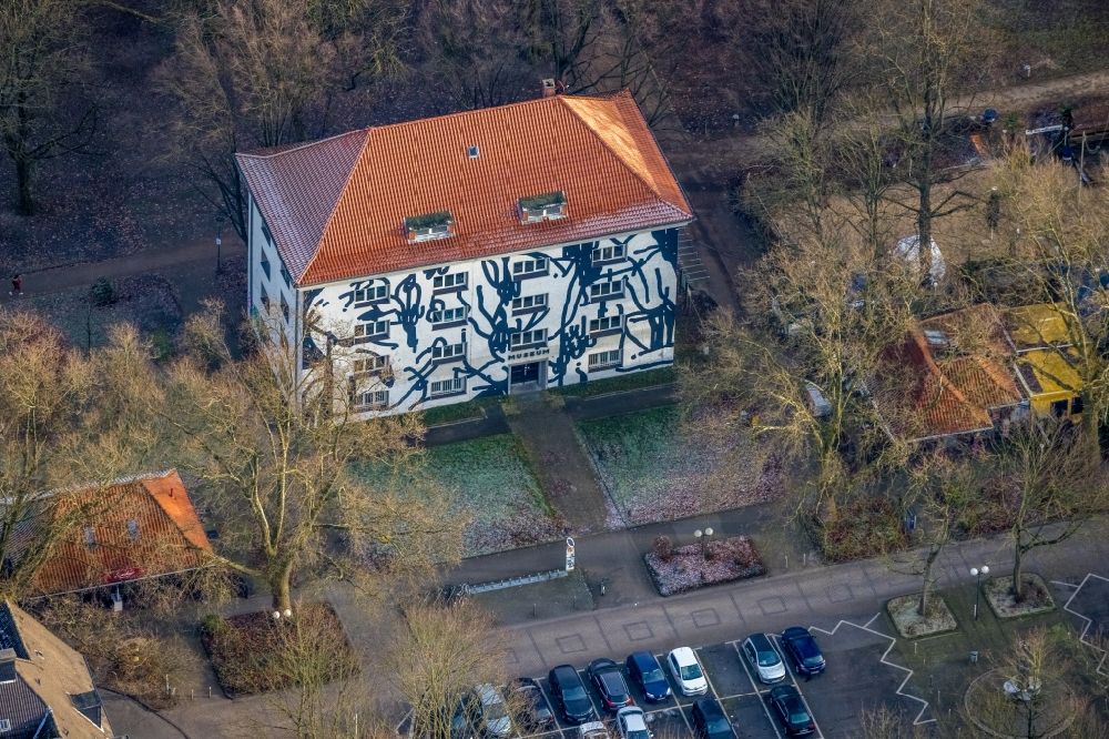 Aerial image Dortmund - Museum building ensemble Depot on Westpark Museum on the Rittershausstrassein the district Westpark in Dortmund at Ruhrgebiet in the state North Rhine-Westphalia, Germany