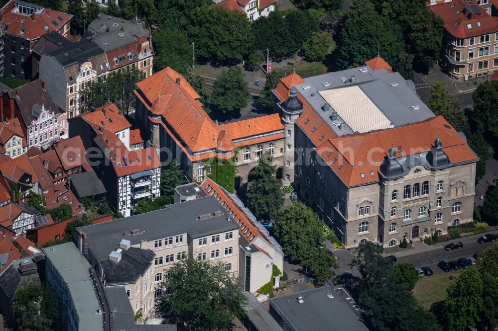 Braunschweig from above - Museum building ensemble Staedtisches Museum Braunschweig in Brunswick in the state Lower Saxony, Germany