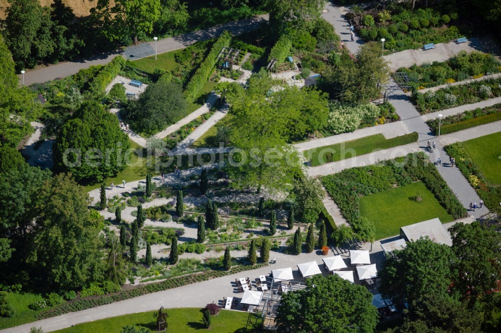 Erfurt from the bird's eye view: Museum building ensemble of the German horticulture museum on the area of the Erfurt Buga 2021 in the district of Bruehlervorstadt in Erfurt in the federal state Thuringia, Germany
